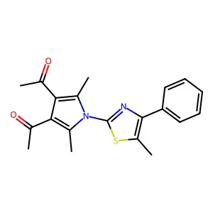 1-[4-acetyl-2,5-dimethyl-1-(5-methyl-4-phenyl-1,3-thiazol-2-yl)pyrrol-3-yl]ethanone structure