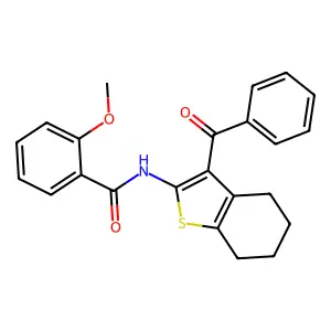 N-(3-benzoyl-4,5,6,7-tetrahydro-1-benzothiophen-2-yl)-2-methoxybenzamide structure
