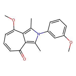8-methoxy-2-(3-methoxyphenyl)-1,3-dimethylcyclohepta[c]pyrrol-4(2H)-one structure