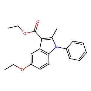 Ethyl 5-ethoxy-2-methyl-1-phenylindole-3-carboxylate structure
