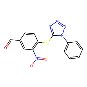 3-nitro-4-[(1-phenyl-1H-tetrazol-5-yl)sulfanyl]benzaldehyde structure