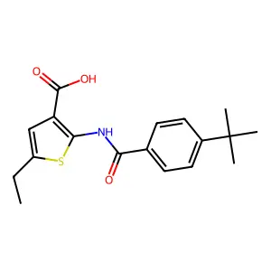 2-[(4-Tert-butylbenzoyl)amino]-5-ethylthiophene-3-carboxylic acid structure