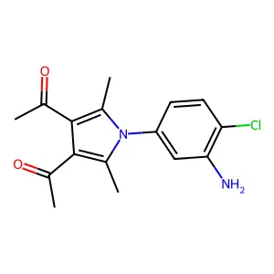 1-[4-Acetyl-1-(3-amino-4-chlorophenyl)-2,5-dimethylpyrrol-3-yl]ethanone structure