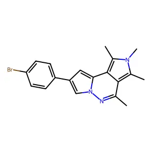 8-(4-bromophenyl)-1,2,3,4-tetramethyl-2H-dipyrrolo[1,2-b:3',4'-d]pyridazine structure
