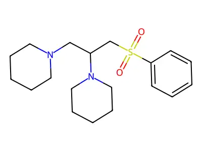 1-[3-(Benzenesulfonyl)-2-(1-piperidinyl)propyl]piperidine structure
