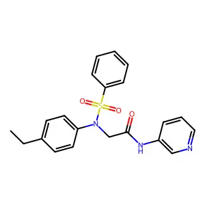 2-[N-(benzenesulfonyl)-4-ethylanilino]-N-pyridin-3-ylacetamide structure