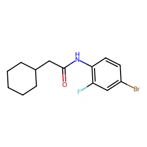 N-(4-bromo-2-fluorophenyl)-2-cyclohexylacetamide structure