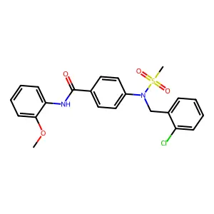 4-[(2-chlorophenyl)methyl-methylsulfonylamino]-N-(2-methoxyphenyl)benzamide structure