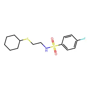 N-[2-(cyclohexylsulfanyl)ethyl]-4-fluorobenzenesulfonamide structure