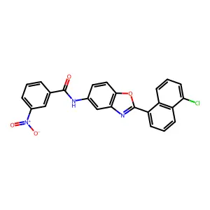 N-[2-(5-chloronaphthalen-1-yl)-1,3-benzoxazol-5-yl]-3-nitrobenzamide structure