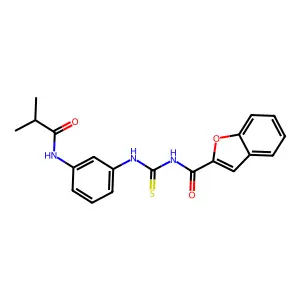 N-[[3-(2-methylpropanoylamino)phenyl]carbamothioyl]-1-benzofuran-2-carboxamide structure