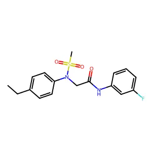 2-(4-ethyl-N-methylsulfonylanilino)-N-(3-fluorophenyl)acetamide structure