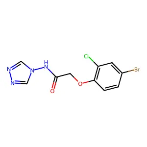 2-(4-bromo-2-chlorophenoxy)-N-(1,2,4-triazol-4-yl)acetamide structure