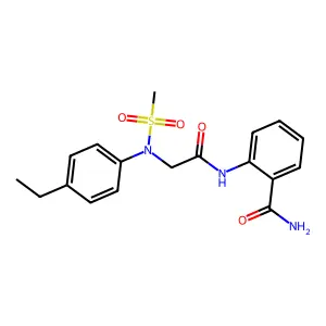 2-[[2-(4-ethyl-N-methylsulfonylanilino)acetyl]amino]benzamide structure