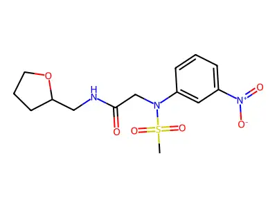 2-(N-methylsulfonyl-3-nitroanilino)-N-(oxolan-2-ylmethyl)acetamide structure