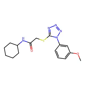 N-Cyclohexyl-2-[1-(3-methoxy-phenyl)-1H-tetrazol-5-ylsulfanyl]-acetamide structure