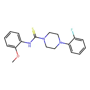 4-(2-fluorophenyl)-N-(2-methoxyphenyl)piperazine-1-carbothioamide structure