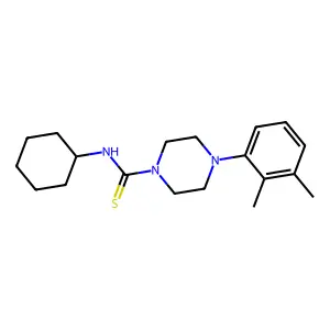 N-cyclohexyl-4-(2,3-dimethylphenyl)piperazine-1-carbothioamide structure