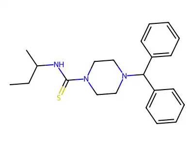 4-benzhydryl-N-butan-2-ylpiperazine-1-carbothioamide structure