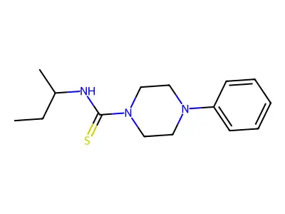 N-butan-2-yl-4-phenylpiperazine-1-carbothioamide structure
