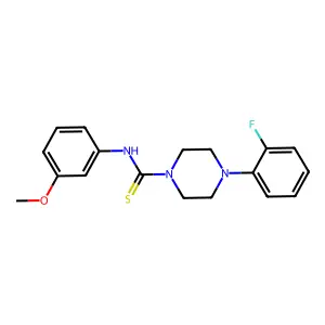 4-(2-fluorophenyl)-N-(3-methoxyphenyl)piperazine-1-carbothioamide structure