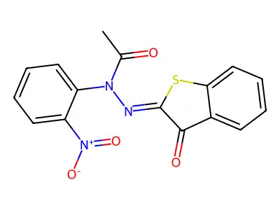 N-(2-nitrophenyl)-N'-(3-oxo-1-benzothiophen-2(3H)-ylidene)acetohydrazide structure
