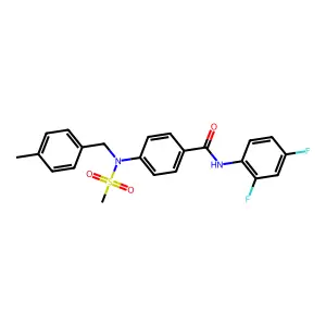 N-(2,4-difluorophenyl)-4-[(4-methylbenzyl)(methylsulfonyl)amino]benzamide structure