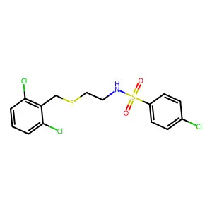 4-chloro-N-{2-[(2,6-dichlorobenzyl)sulfanyl]ethyl}benzenesulfonamide structure