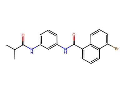 5-bromo-N-[3-(2-methylpropanoylamino)phenyl]naphthalene-1-carboxamide structure