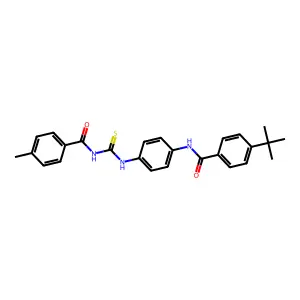 N-[[4-[(4-tert-butylbenzoyl)amino]phenyl]carbamothioyl]-4-methylbenzamide structure