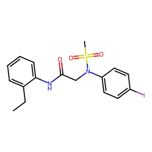 N-(2-ethylphenyl)-2-(4-iodo-N-methylsulfonylanilino)acetamide structure