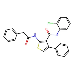 N-(2-chlorophenyl)-4-phenyl-2-[(phenylacetyl)amino]thiophene-3-carboxamide structure