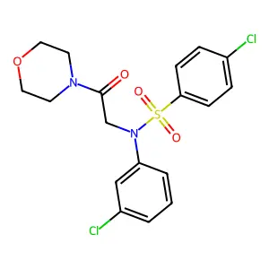 4-chloro-N-(3-chlorophenyl)-N-[2-(morpholin-4-yl)-2-oxoethyl]benzenesulfonamide structure