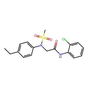 N-(2-chlorophenyl)-2-(4-ethyl-N-methylsulfonylanilino)acetamide structure