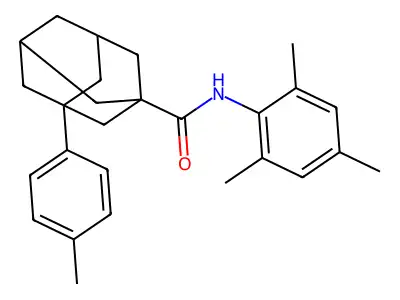 3-(4-methylphenyl)-N-(2,4,6-trimethylphenyl)adamantane-1-carboxamide structure