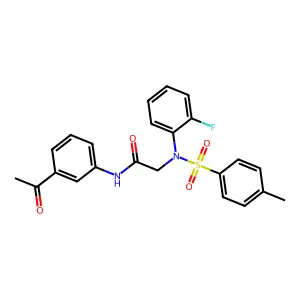 N-(3-acetylphenyl)-2-(2-fluoro-N-(4-methylphenyl)sulfonylanilino)acetamide structure