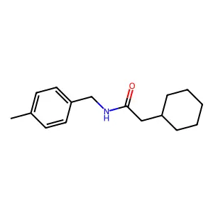 2-cyclohexyl-N-(4-methylbenzyl)acetamide structure