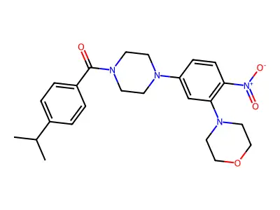 [4-(3-morpholin-4-yl-4-nitrophenyl)piperazin-1-yl]-(4-propan-2-ylphenyl)methanone structure