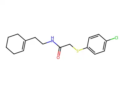 2-(4-chlorophenyl)sulfanyl-N-[2-(cyclohexen-1-yl)ethyl]acetamide structure