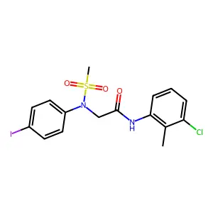 N-(3-chloro-2-methylphenyl)-2-(4-iodo-N-methylsulfonylanilino)acetamide structure
