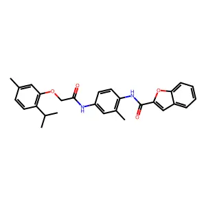 N-[2-methyl-4-[[2-(5-methyl-2-propan-2-ylphenoxy)acetyl]amino]phenyl]-1-benzofuran-2-carboxamide structure