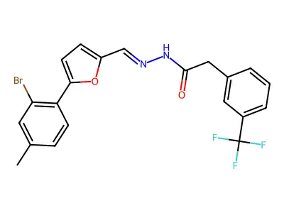 3-(Trifluoromethyl)benzeneacetic acid 2-[[5-(2-bromo-4-methylphenyl)-2-furanyl]methylene]hydrazide structure