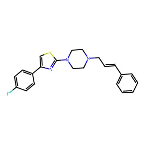 4-(4-fluorophenyl)-2-[4-[(E)-3-phenylprop-2-enyl]piperazin-1-yl]-1,3-thiazole structure