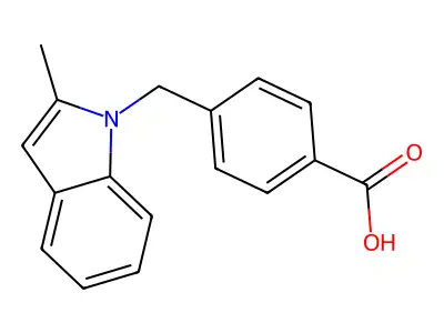 4-[(2-methyl-1H-indol-1-yl)methyl]benzoic Acid structure