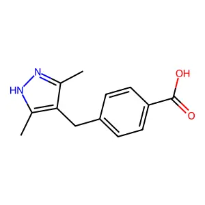 4-[(3,5-dimethyl-1H-pyrazol-4-yl)methyl]benzoic acid structure