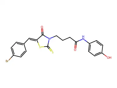 5-[(4-Bromophenyl)methylene]-N-(4-hydroxyphenyl)-4-oxo-2-thioxo-3-thiazolidinebutanamide structure