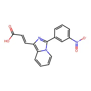 (E)-3-(3-(3-nitrophenyl)imidazo[1,5-a]pyridin-1-yl)acrylic acid structure