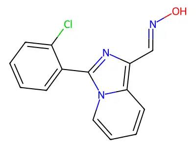 (NZ)-N-[[3-(2-chlorophenyl)imidazo[1,5-a]pyridin-1-yl]methylidene]hydroxylamine structure