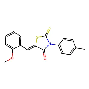 (Z)-5-(2-methoxybenzylidene)-2-thioxo-3-(p-tolyl)thiazolidin-4-one structure