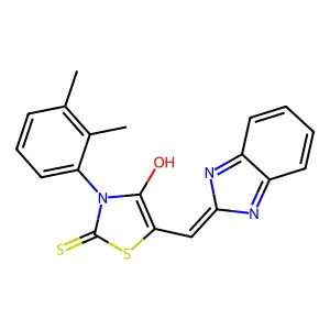 (Z)-5-((1H-benzo[d]imidazol-2-yl)methylene)-3-(2,3-dimethylphenyl)-2-thioxothiazolidin-4-one structure